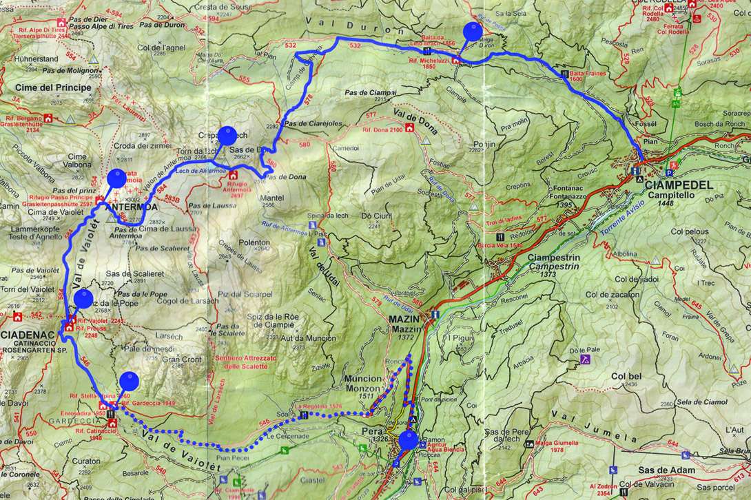 mappa gita d'antermoia